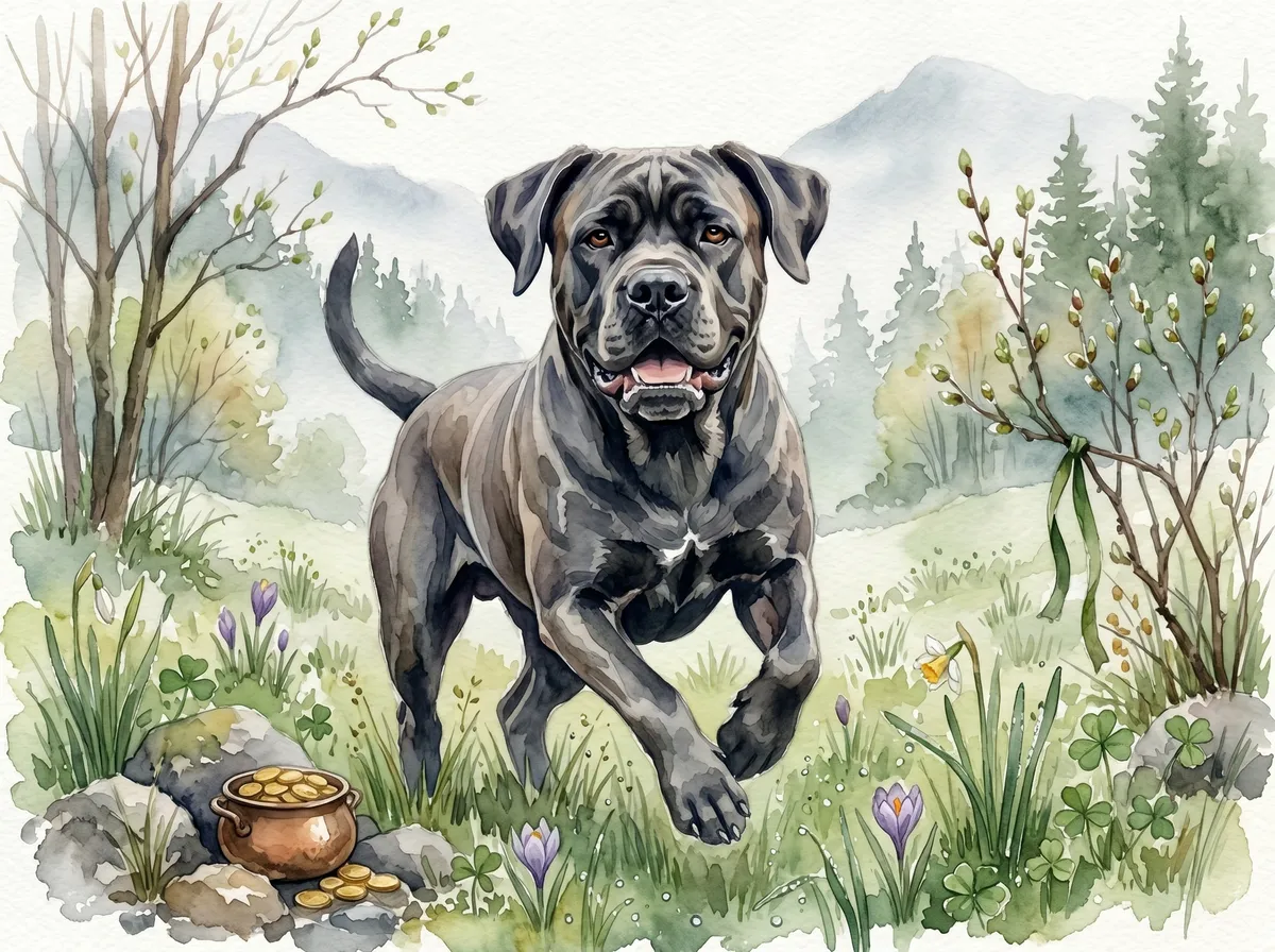 Cane Corso watercolor calendar month 3